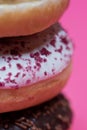 Macro shot of stack of donuts Royalty Free Stock Photo