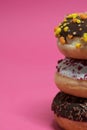 Macro shot of stack of donuts Royalty Free Stock Photo