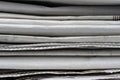 Macro shot of a stack of newspapers. The newspapers are folded Royalty Free Stock Photo