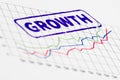 Macro shot of stamp growth on a growing graph