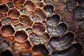 Macro shot of the structure of a honeycomb. Abstract background, Macro photograph of the patterns and textures, AI Generated