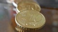 Macro shot of ten cents Euro coins