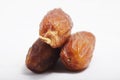 Macro shot of Tunisian dates on a white  background Royalty Free Stock Photo