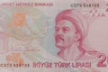 Macro shot of two hundred turkish lira banknote