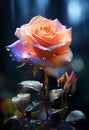 Macro shot of a pink rose, uhd coloring