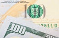 Macro shot of a 100 US dollar Royalty Free Stock Photo