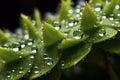 macro shot of water droplets on cactus spines