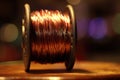 macro shot of welding wire spool