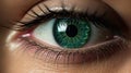 Macro shot of a woman\'s beautiful eye with green iris Royalty Free Stock Photo