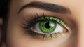 Macro shot of a woman\'s beautiful eye with green iris Royalty Free Stock Photo