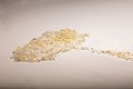 Macro of silica gel balls laying on white background