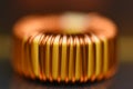 Single copper coil  on motherboard Royalty Free Stock Photo