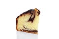 Macro slice chocolate marble cake