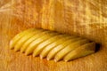 Macro sliced yellow kiwi fruit