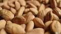 Macro slide shot of Pile of Almonds Royalty Free Stock Photo