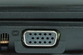 Macro of a slightly dented VGA connector Royalty Free Stock Photo