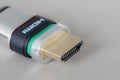 Macro of a Standard HDMI Plug In Royalty Free Stock Photo