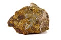 Macro stone Bornite mineral on white background