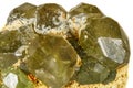 Macro stone Demantoid mineral on white background Royalty Free Stock Photo