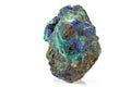 Macro stone mineral Azurite Malachite on a white background Royalty Free Stock Photo