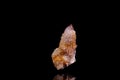 Macro stone mineral cactus quartz amethyst on a black background