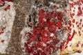 Macro stone mineral Cinnabar on a white background