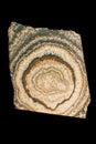 Macro stone mineral Datolite-wollastonite Scarn on a black background