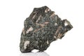 Macro stone mineral Diopside Calcite Magnetite on a white background Royalty Free Stock Photo