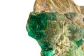 Macro stone mineral emerald on a white background Royalty Free Stock Photo