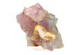 Macro stone mineral fluorite baryte on a white background Royalty Free Stock Photo