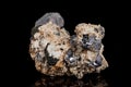 Macro stone mineral Galena on a black background Royalty Free Stock Photo