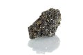 Macro stone mineral Galena pyrite on a white background Royalty Free Stock Photo