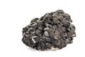 Macro stone mineral Melanite on a white background Royalty Free Stock Photo