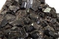 Macro stone mineral Melanite on a white background Royalty Free Stock Photo