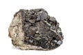 Macro stone mineral Melanite on a white background Royalty Free Stock Photo