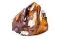 Macro stone mineral Mookaite Jasper on a white background