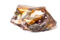 Macro stone mineral Mookaite Jasper on a white background