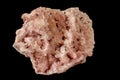Macro stone mineral pink quartz amethyst on a black background