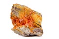 Macro stone mineral Wulfenite on a white background