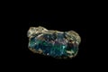 Macro stone Opal mineral in rock on a black background Royalty Free Stock Photo