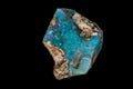 Macro stone Opal mineral in rock on a black background Royalty Free Stock Photo