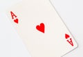 Macro Studio Image of Ace of Hearts Playing Card Royalty Free Stock Photo