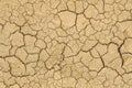 Macro Surface Dry soil land and cracked ground texture background - light brown color - Top view - Arid and lacking environment Royalty Free Stock Photo