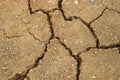 Macro Surface Dry soil land and cracked ground texture background - light brown color - Top view Royalty Free Stock Photo