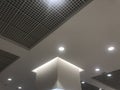 Macro Suspended Grid false ceiling with gypsum bulkhead design and column coves with indirect lighting for a lucrative design view