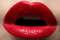 Macro tasty lips and fashion lipstick make-up