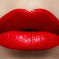 Macro tasty lips and fashion lipstick make-up