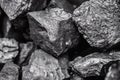 Macro texture black coal anthracite large amount for mine Royalty Free Stock Photo