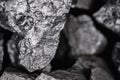 Macro texture black coal anthracite large amount for mine Royalty Free Stock Photo