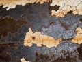 Macro texture - metal - rusty metal and peeling paint Royalty Free Stock Photo